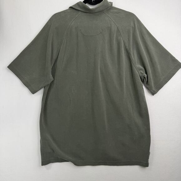 Charles F. Orvis Signature Collection Polo Men Size L Olive Green Drape Tencel - Picture 2 of 9